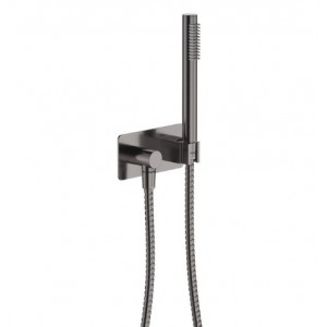 Hustle Hand Shower, Soft Square Plate, Matte Black